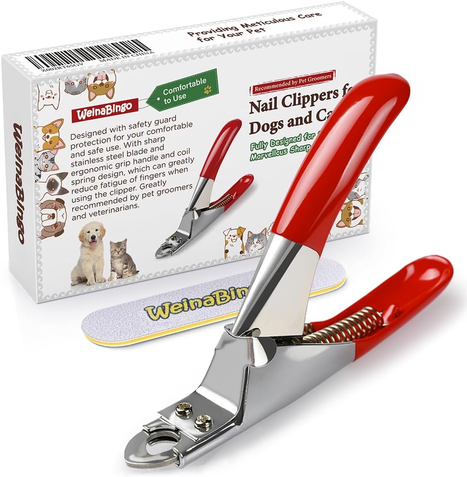 Dog Cat Pets Nail Clippers, Professional Pets Claw Trimmer with Free Nail File, Sharp Stainless