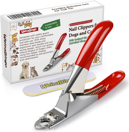 Dog Cat Pets Nail Clippers, Professional Pets Claw Trimmer with Free Nail File, Sharp Stainless