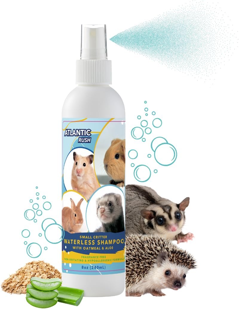 Waterless Shampoo for Small Critters - 8oz Fragrance Free, Cruelty Free Dry Shampoo - No Rinse for