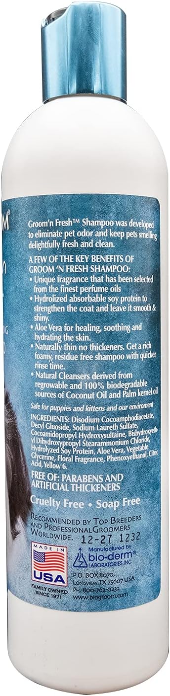 Bio-Groom Groom'n Fresh Dog Shampoo – Odor Eliminating, Dog Bathing Supplies, Puppy Wash, Cat & Dog