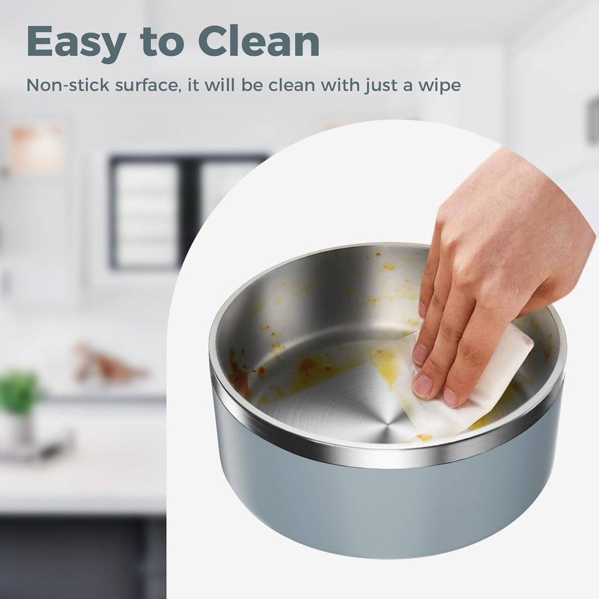 Dog Bowl, Stainless Steel Dog Food and Water Bowl with Non Slip Quiet Bottom, Easy to Clean