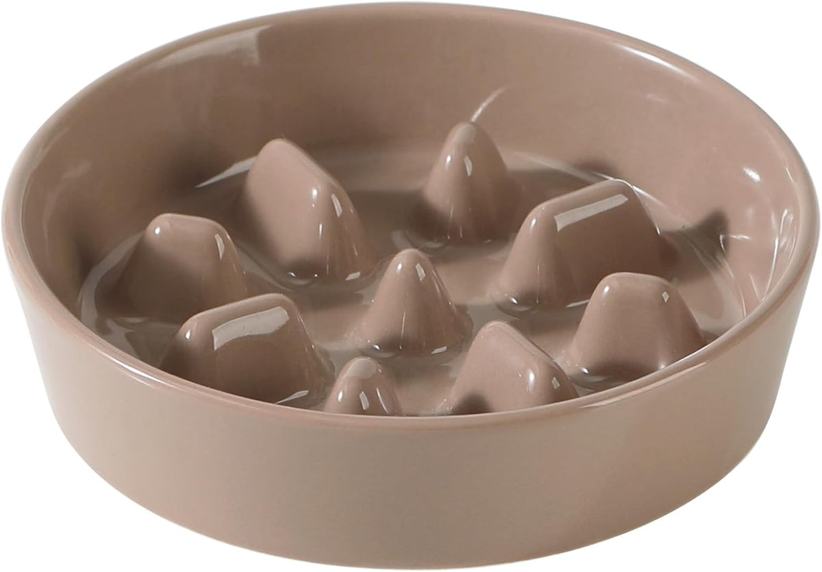 Ceramic 7.3 inch Dog Bowl Slow Feeder, Slow Pet Food Dish for Medium and Small Dog, Stop Bloat