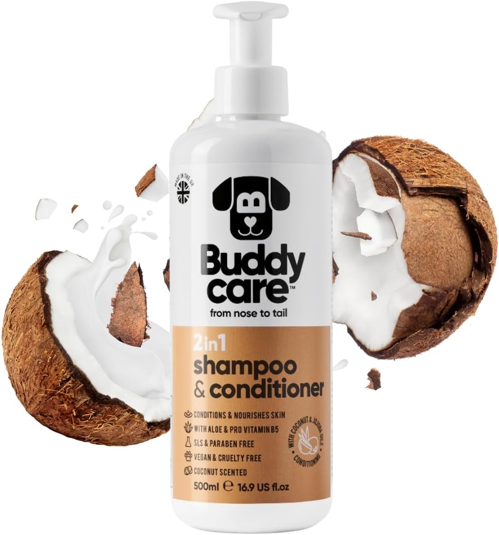 2in1 Dog Shampoo and Conditioner (16.90oz) | Coconut Scented Dog Shampoo Sensitive Skin |