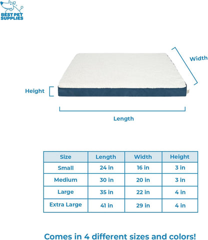 Best Pet Supplies Cute Dog Crate Mat Flat Bed with Waterproof Exterior, Thick Orthopedic Egg Foam