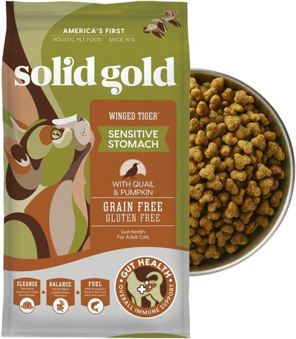 Solid Gold Sensitive Stomach Dry Cat Food - Grain Free & Gluten Free Sensitive Stomach Cat Food for