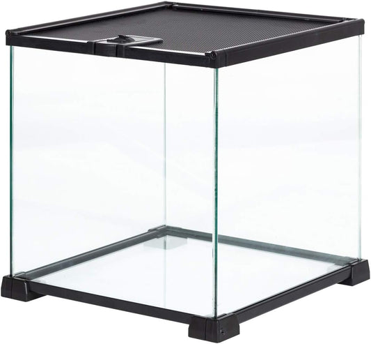 REPTIZOO Small Glass Tank 8 Gallon, Top Opening Terrarium 12" x 12" x 12" Leopard Gecko Tarantula