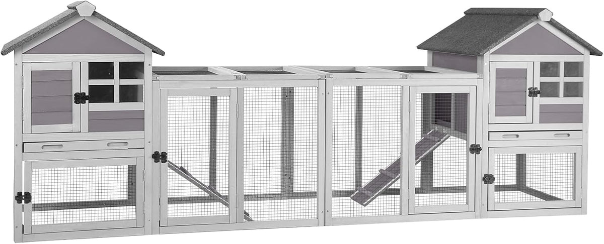 Aivituvin Rabbit Hutch Indoor Bunny Cage Outdoor with Run Chicken Coop Guinea Pig House with