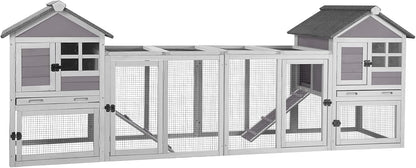 Aivituvin Rabbit Hutch Indoor Bunny Cage Outdoor with Run Chicken Coop Guinea Pig House with
