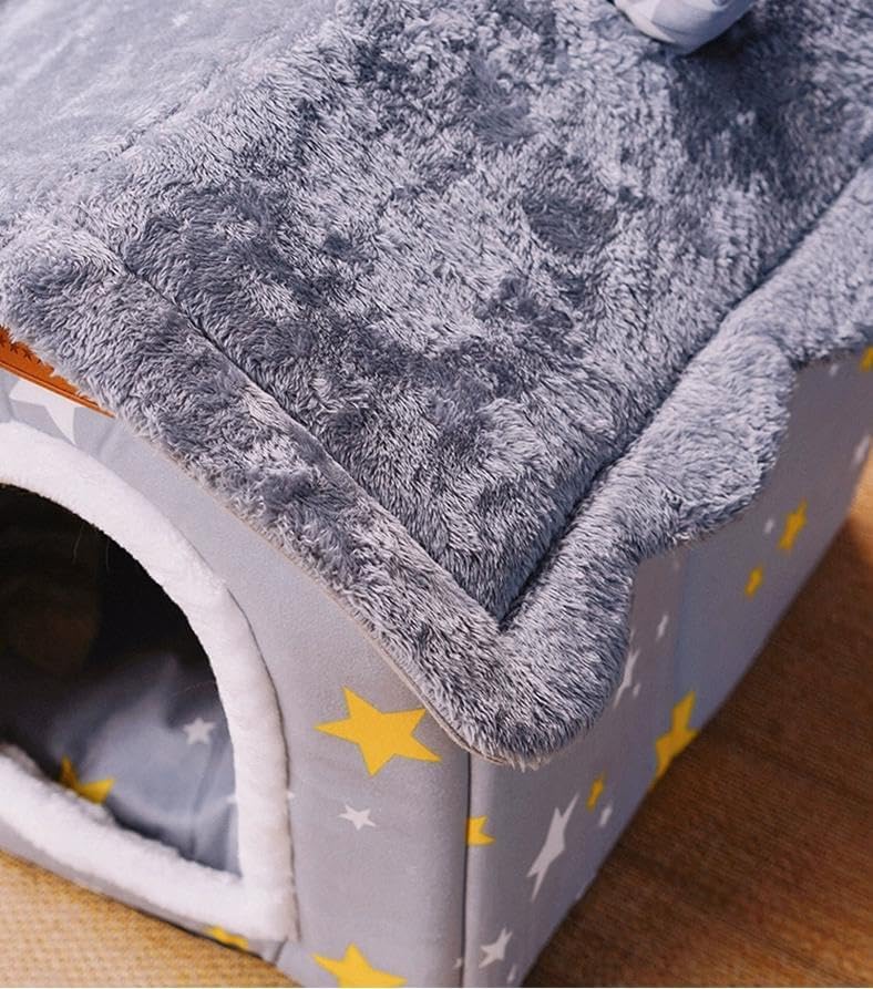 Scnbom Dog House Indoor Puppy Cave Cat Nest Kennel Pet Bed Portable Memory Sponge Foldable Houses