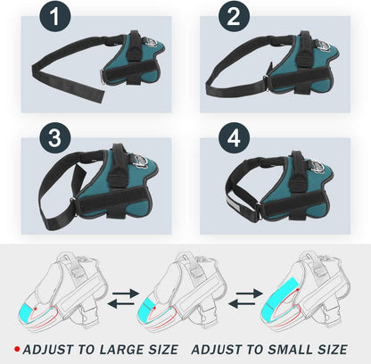 Bolux Dog Harness, No-Pull Reflective Dog Vest, Breathable Adjustable Pet Harness with Handle for