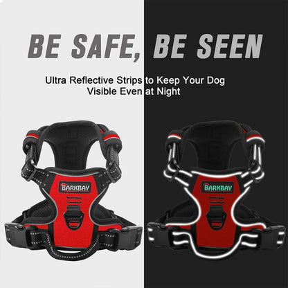 BARKBAY No Pull Dog Harness Front Clip Heavy Duty Reflective Easy Control Handle for Large Dog