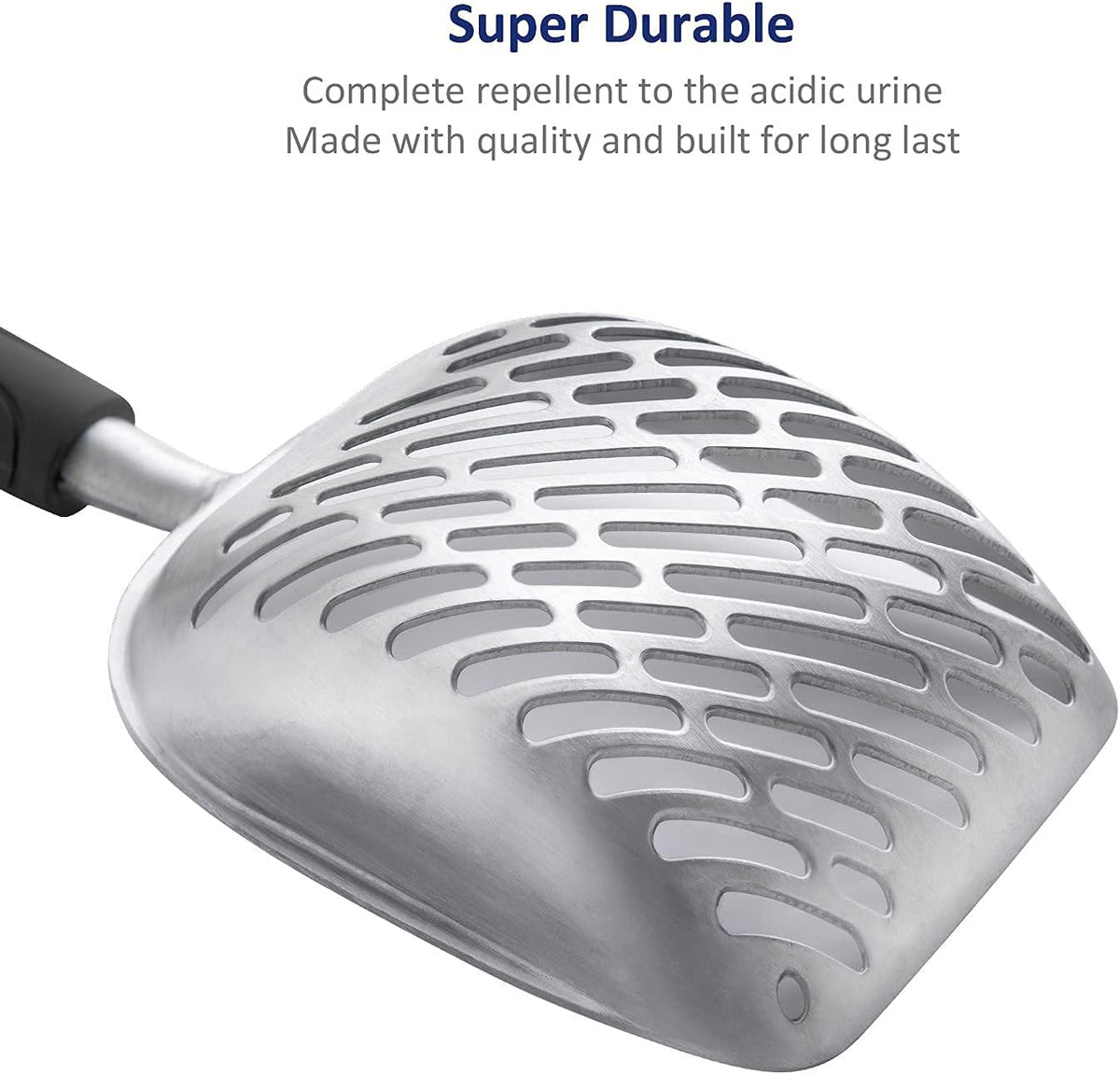 WePet Cat Litter Scoop, Aluminum Alloy Sifter, Kitty Metal Scooper, Deep Shovel with Diagonal
