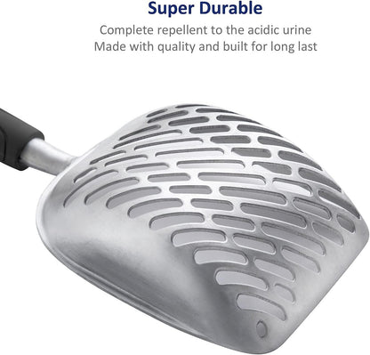 WePet Cat Litter Scoop, Aluminum Alloy Sifter, Kitty Metal Scooper, Deep Shovel with Diagonal