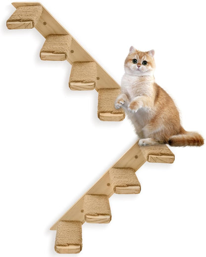 2 Pack 4 Steps Cat Wall Shelves Cat Stairs for Wall with Sisal Rope.Cat Wall Steps/Ladder Furniture