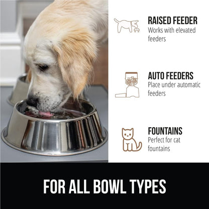 GORILLA GRIP 100% Waterproof Raised Edge BPA Free Silicone Pet Feeding Mat, Dog Cat Food Mats
