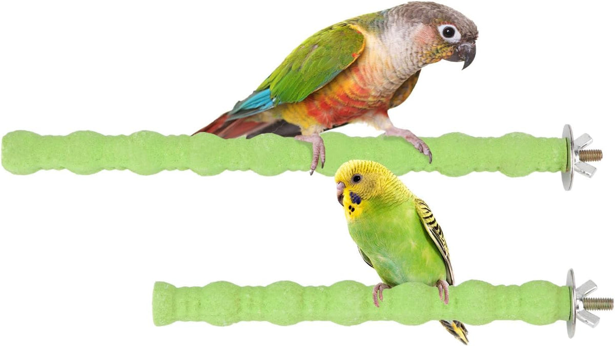 Hypeety 2PCS Bird Wood Perch Stand Parrot Paw Grinding Stick Toy Pet Bird Cage Stand Platform for