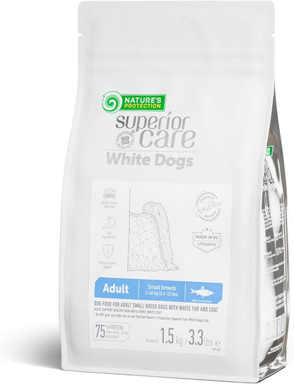 Nature's Protection Superior Care White Dogs Grain-Free Dry Dog Food - High Protein, Tear Stain Dog