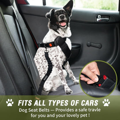 COOYOO Dog Seat Belt,Retractable Dog Car Harness Seat Belt for Car Adjustable Nylon Pet Safety Seat