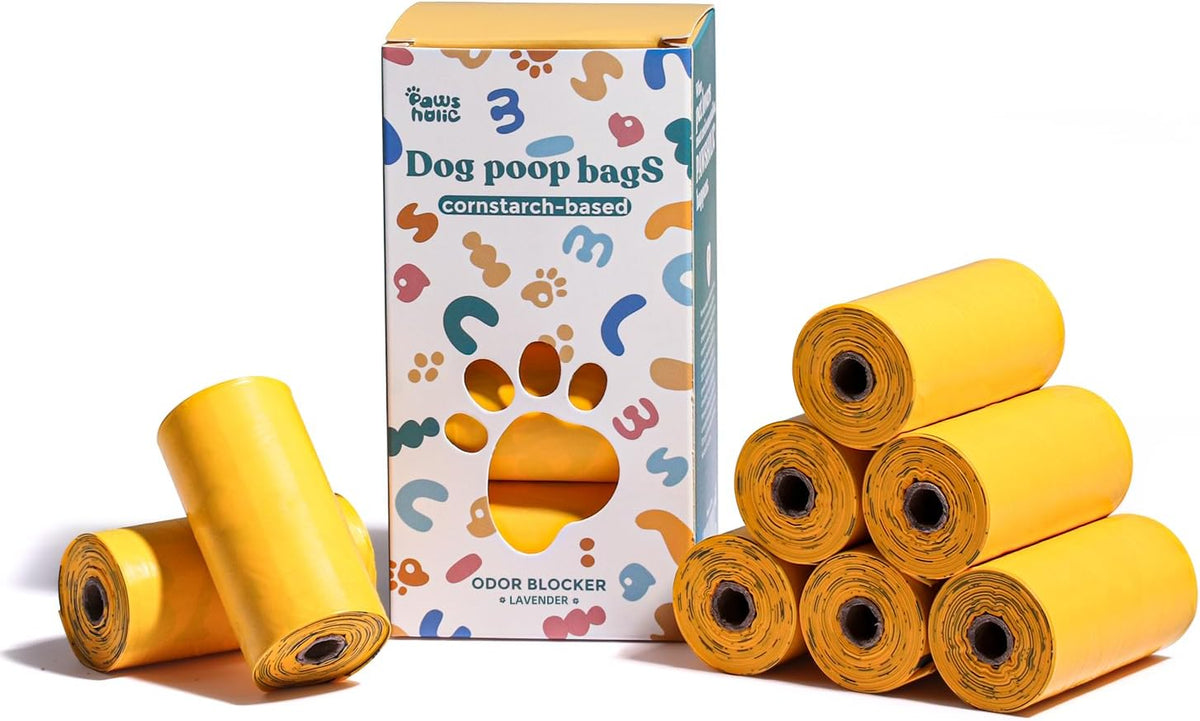 Dog Poop Bags Rolls Biodegradable 100% Leak Proof Thickened Dog Waste Bags -120 Count 8 Rolls