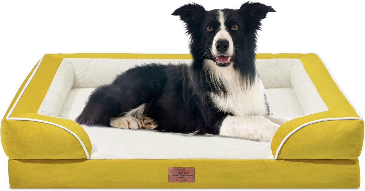 Comfort Expression Waterproof Dog Beds Large Sized Dogs, Large Dog Beds Orthopedic Foam, Comfy Pet