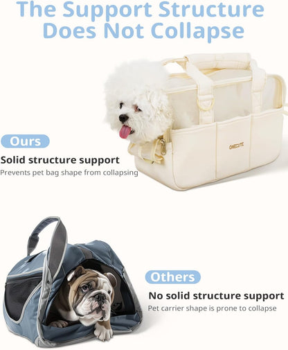 Dog Purse Carrier for Small Dogs Rabbit cat with Large Pockets, Cotton Bag, Dog Carrier Soft Sided