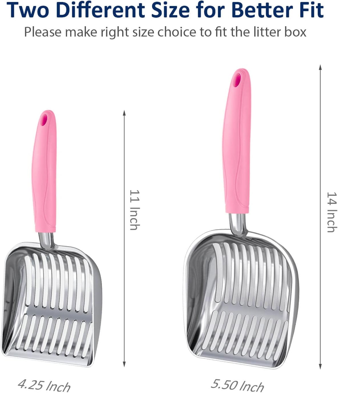 WePet Cat Litter Scoop, Aluminum Alloy Sifter, Kitty Metal Scooper, Deep Shovel, Long Handle, Poop
