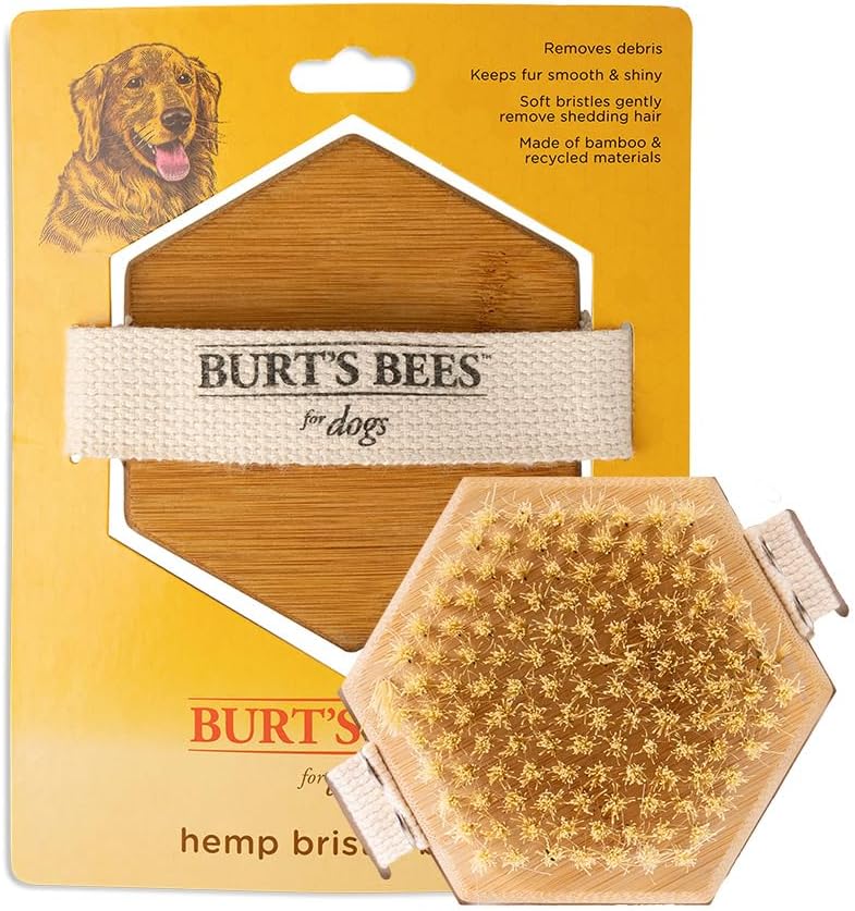 Burt's Bees for Pets Palm Brush with Hemp Bristles Best Ergonomic Dog Brush To Groom Large Dogs
