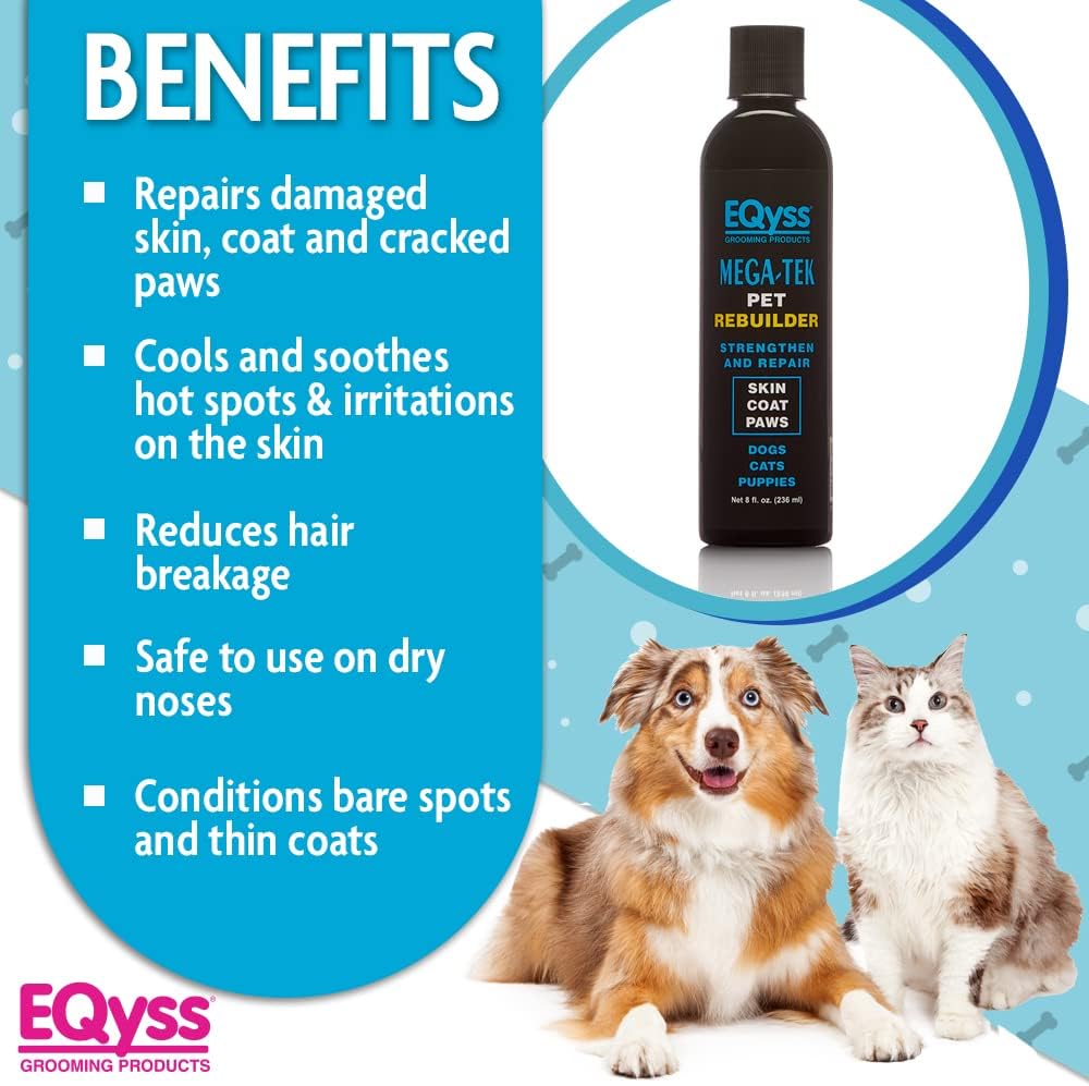 EQyss Mega-Tek Pet Rebuilder - Strengthen & Repair Dry Damaged Coat, Nose, Skin, Cracked Paw Pads