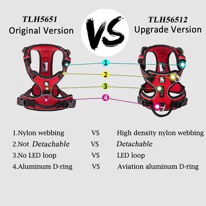 TRUE LOVE Dog Harness No Pull Nylon Reflective Pet Harness Adjustable Comfortable Control Step-in