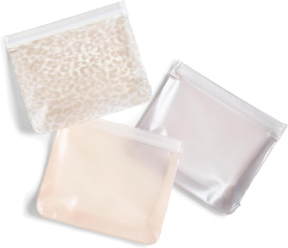 Fit & Fresh Reusable PEVA Storage Bags 3 Pack, Reusable Food Storage Bags, LeakProof, Durable