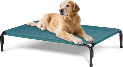 Elevated Dog Bed for Outdoor, Extra Large Raised Dog Cot with Washable Mesh, Cooling Pet Cot Chew