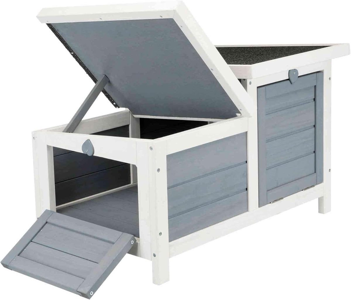 TRIXIE natura Small Animal House - Outdoor/Indoor Rabbit Hideout with Hinged Roof & Raised Floor