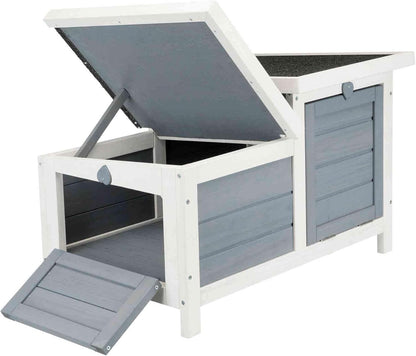 TRIXIE natura Small Animal House - Outdoor/Indoor Rabbit Hideout with Hinged Roof & Raised Floor