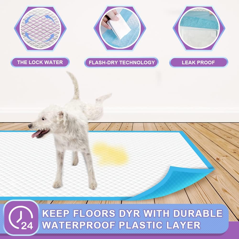 IMMCUTE Puppy Pee Pads 22"x23"-80Count | Dog Pee Training Pads Super Absorbent & Leak-Proof |