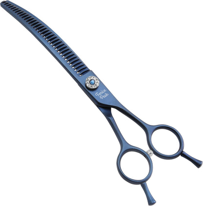 Fenice Peak Professional Dog Grooming Scissors Pet Curved Chunker Shears 7.0'' Extremely Sharp