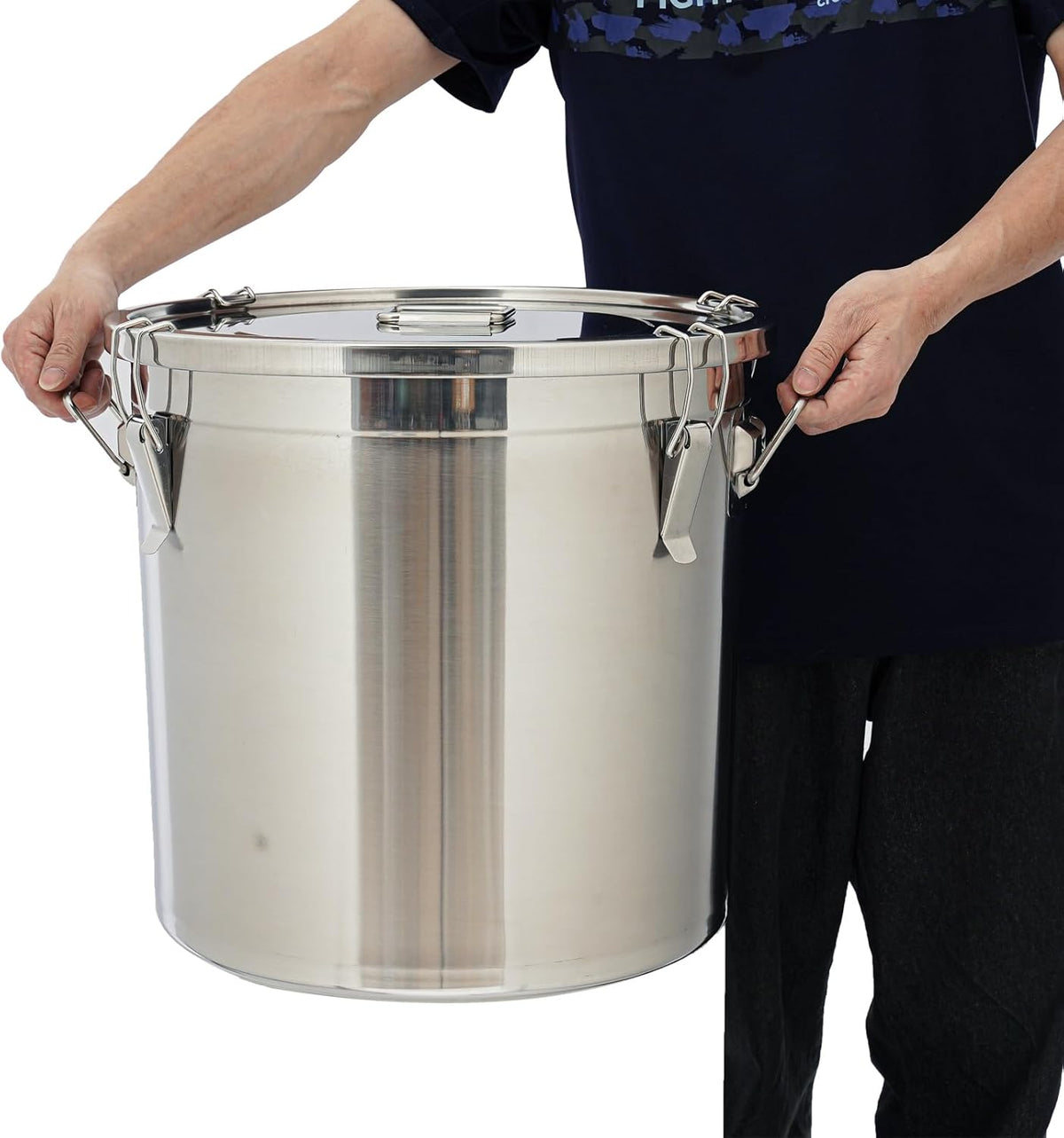 DYNAMI 12.7Gal 304 Stainless Steel Rice Storage Container,Extra Large Food Grade Canister,40-90Lbs