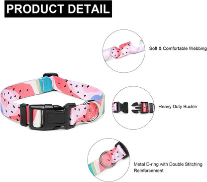 Mercano Adjustable Dog Collar - Special Design Patterns, Soft Nylon Comfortable Durable Pet Collar