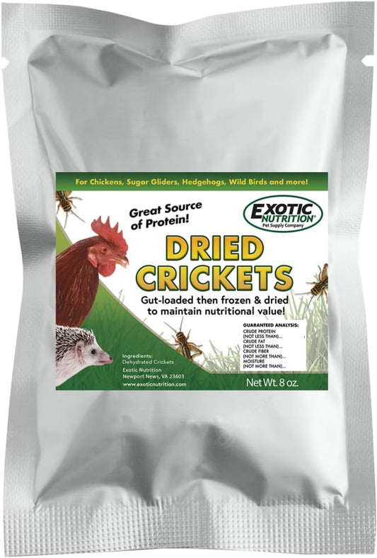 1.5 Pound Dried Crickets - High Protein Insect Treat - Chickens, Wild Birds, Hedgehogs, Bluebirds