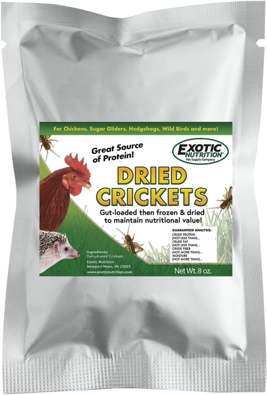 1 Pound Dried Crickets - High Protein Insect Treat - Chickens, Wild Birds, Hedgehogs, Bluebirds