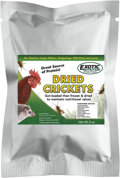 1 Pound Dried Crickets - High Protein Insect Treat - Chickens, Wild Birds, Hedgehogs, Bluebirds