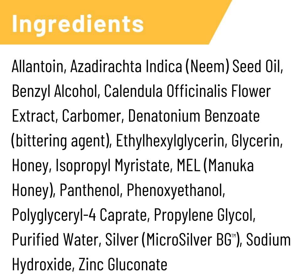 Absorbine Silver Honey Hot Spot & Wound Care Spray Gel 8oz Bottle, Manuka Honey & MicroSilver BG