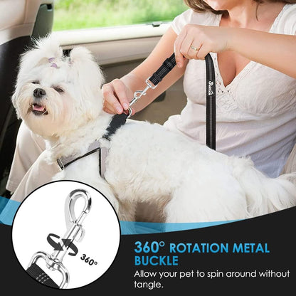 SlowTon Dog Seat Belt for Car, 2 Pack Dog Car Harness Seatbelt Adjustable with Elastic Bungee