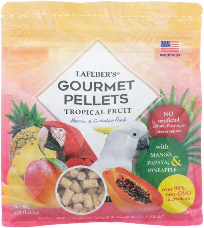 LAFEBER'S Tropical Fruit Gourmet Pellets Pet Bird Food, No Added Sugar, Made with Non-GMO and