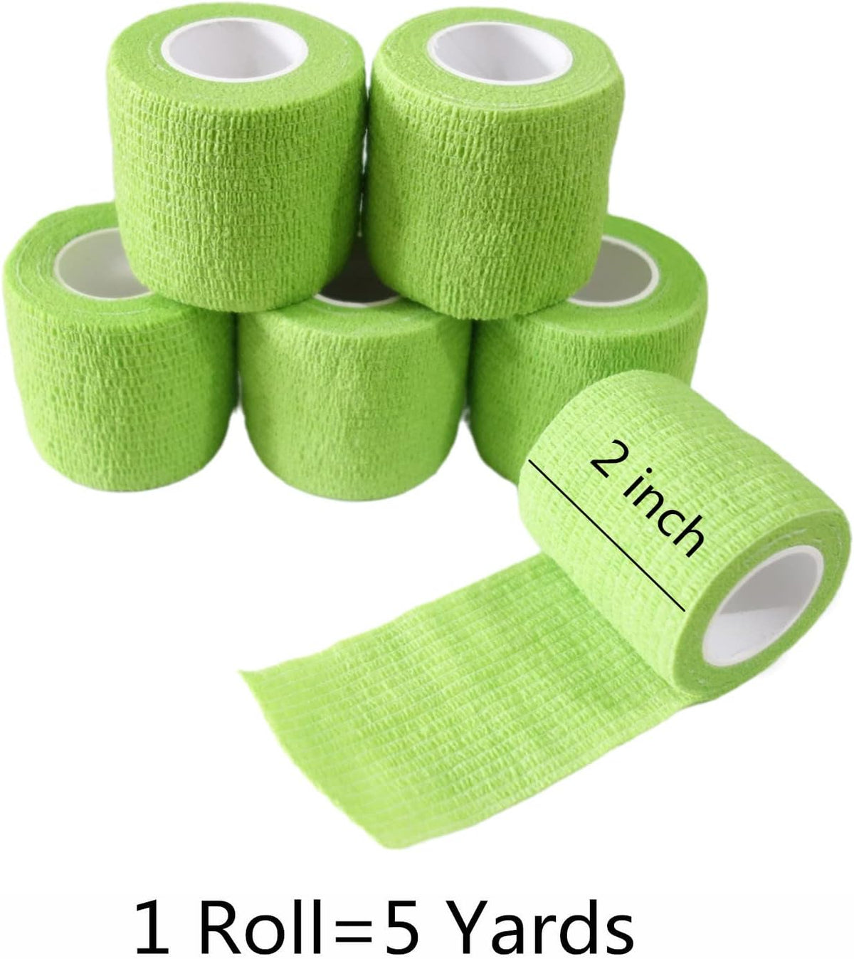 6 Pack 2" x 5 Yards Self Adhesive Bandage Wrap Breathable Cohesive Vet Wrap for Pets, Elastic