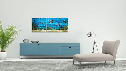 SYGALLERIER School Of Fish Metal Wall Art Handcrafted 3D Coastal Aluminum Artwork Modern Abstract