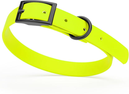 Dogline Biothane Waterproof Dog Collar Strong Coated Nylon Webbing with Black Hardware Odor- Proof