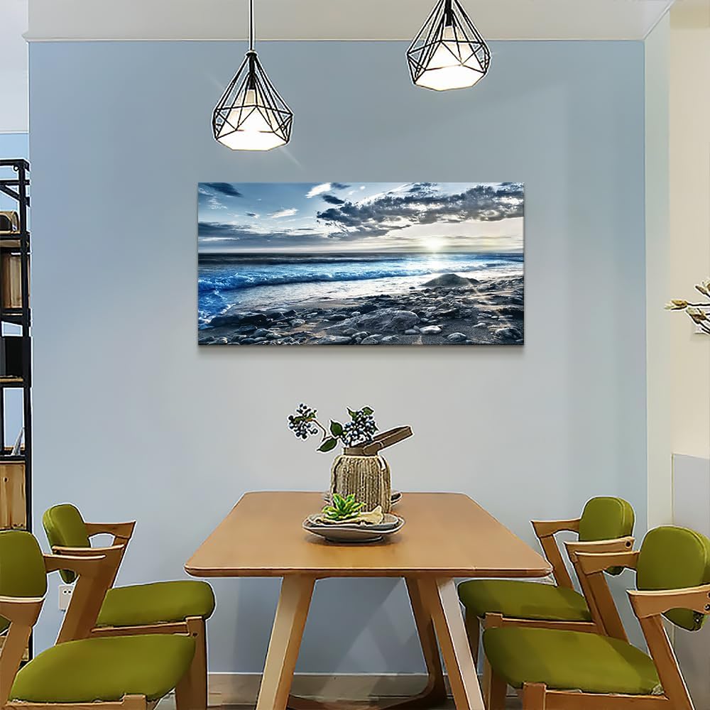 Wall Art For Living Room Wall Decor For Bedroom Large Size Poster Blue Beach Sun Ocean Landscape