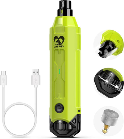 Casfuy 6-Speed Dog Nail Grinder - Newest Enhanced Pet Nail Grinder Super Quiet Rechargeable