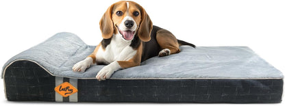 Laifug Orthopedic Memory Foam Dog Bed with Durable Water Proof Liner and Removable Washable Cover
