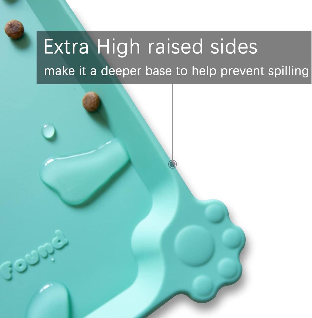 Hoki Found Large Silicone Non Slip Pet Food Mats - Tray for Dogs and Cats - Waterproof Feeding Mats